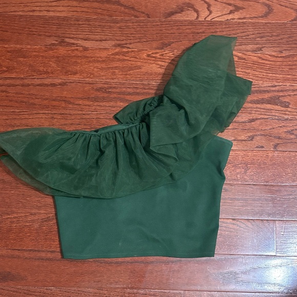 Sunday in Brooklyn Tops - Anthropology, one shoulder, green blouse